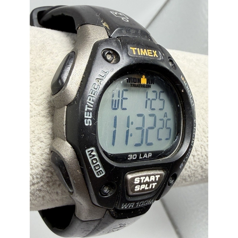 Timex 170 Mens Watch New Battery 2015 Black 38MM 8" 30 Lap‎ Ironman Triathlon - Picture 4 of 10